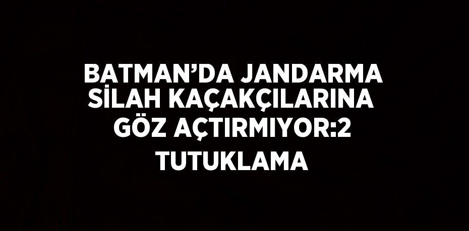 BATMAN’DA JANDARMA SİLAH KAÇAKÇILARINA GÖZ AÇTIRMIYOR:2 TUTUKLAMA