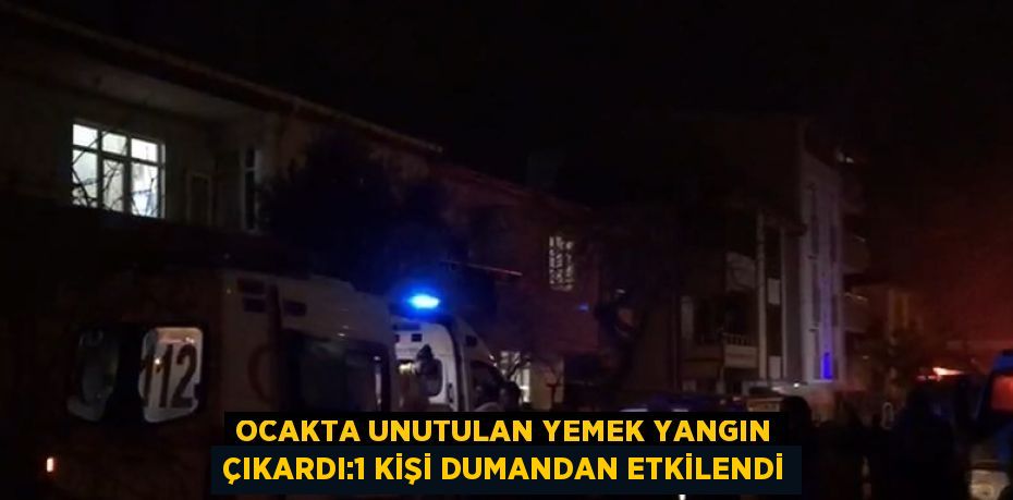 OCAKTA UNUTULAN YEMEK YANGIN ÇIKARDI:1 KİŞİ DUMANDAN ETKİLENDİ