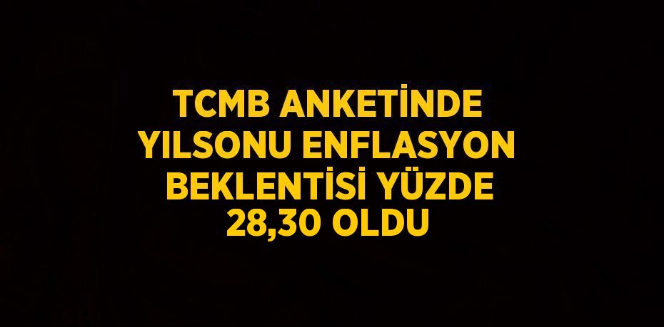 TCMB ANKETİNDE YILSONU ENFLASYON BEKLENTİSİ YÜZDE 28,30 OLDU