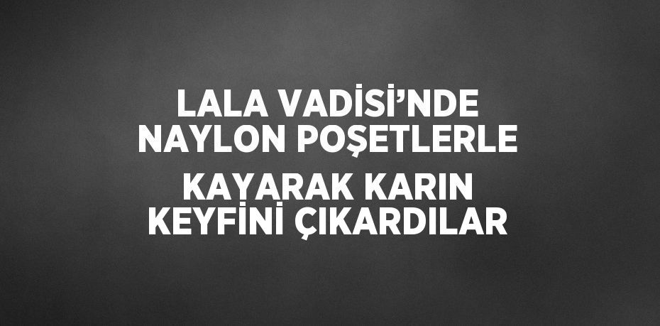 LALA VADİSİ’NDE NAYLON POŞETLERLE KAYARAK KARIN KEYFİNİ ÇIKARDILAR