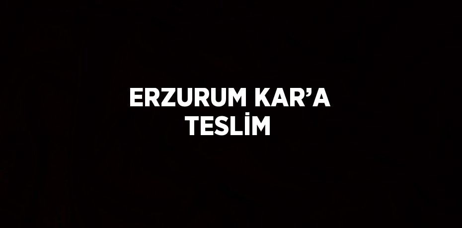 ERZURUM KAR’A TESLİM