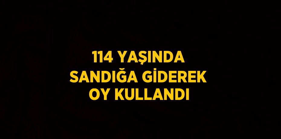 114 YAŞINDA SANDIĞA GİDEREK OY KULLANDI