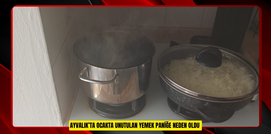 Ayvalık’ta ocakta unutulan yemek paniğe neden oldu  
