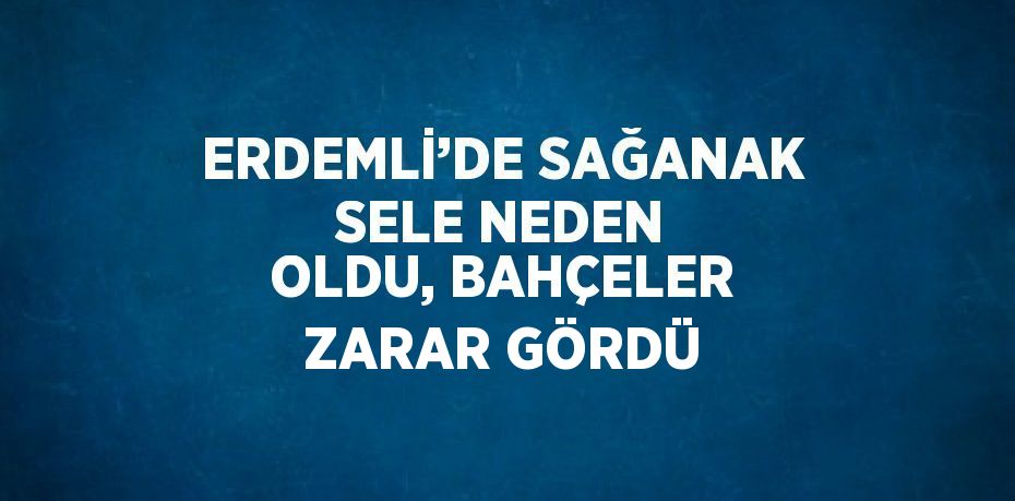 ERDEMLİ’DE SAĞANAK SELE NEDEN OLDU, BAHÇELER ZARAR GÖRDÜ