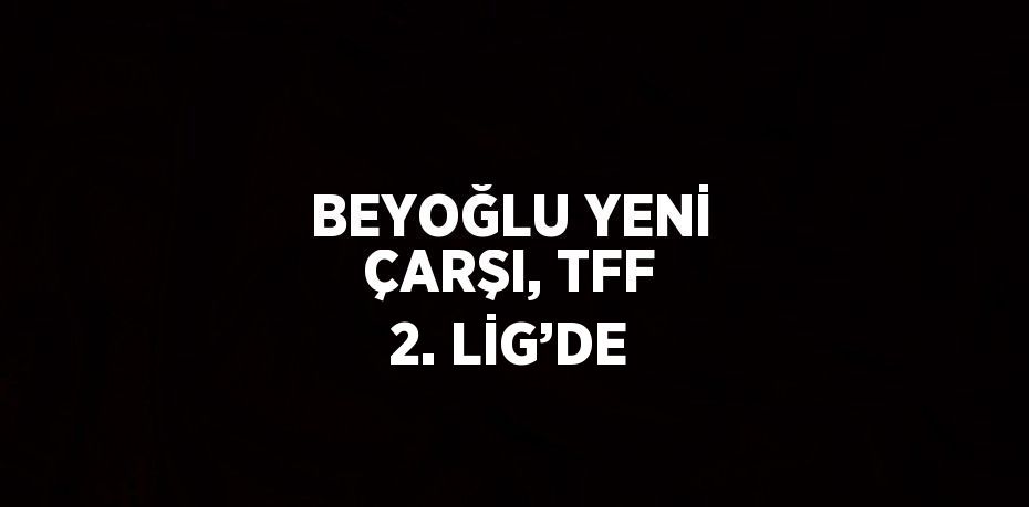 BEYOĞLU YENİ ÇARŞI, TFF 2. LİG’DE