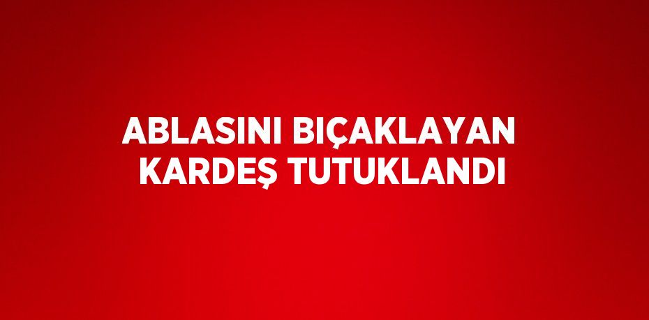 ABLASINI BIÇAKLAYAN KARDEŞ TUTUKLANDI