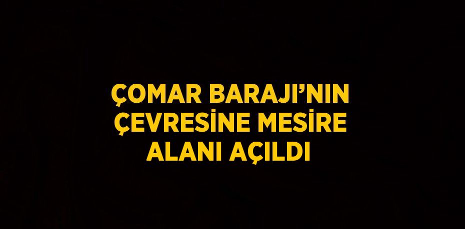 ÇOMAR BARAJI’NIN ÇEVRESİNE MESİRE ALANI AÇILDI