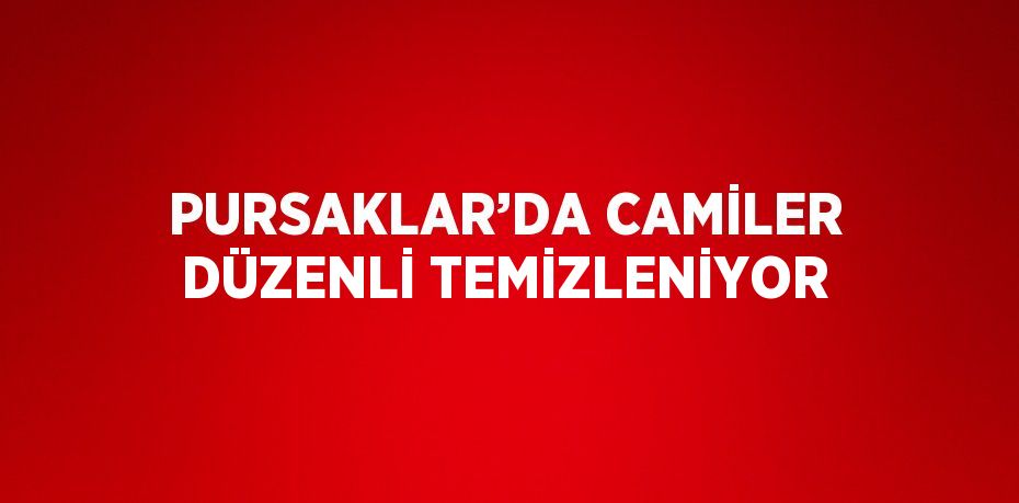 PURSAKLAR’DA CAMİLER DÜZENLİ TEMİZLENİYOR