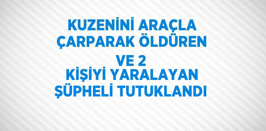 KUZENİNİ ARAÇLA ÇARPARAK ÖLDÜREN VE 2 KİŞİYİ YARALAYAN ŞÜPHELİ TUTUKLANDI