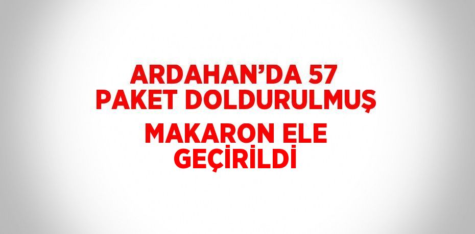 ARDAHAN’DA 57 PAKET DOLDURULMUŞ MAKARON ELE GEÇİRİLDİ