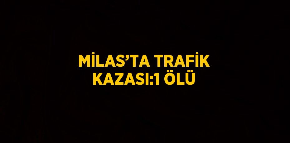 MİLAS’TA TRAFİK KAZASI:1 ÖLÜ