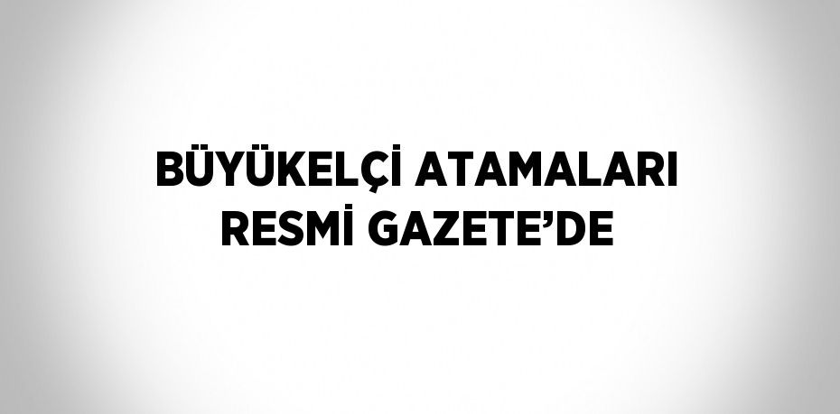 BÜYÜKELÇİ ATAMALARI RESMİ GAZETE’DE