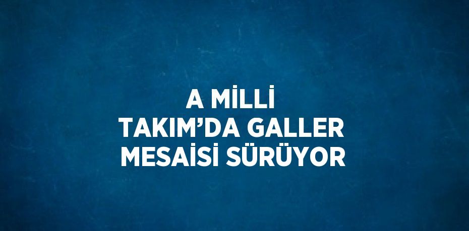 A MİLLİ TAKIM’DA GALLER MESAİSİ SÜRÜYOR