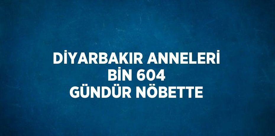 DİYARBAKIR ANNELERİ BİN 604 GÜNDÜR NÖBETTE