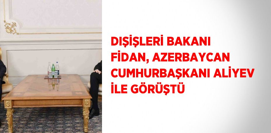 DIŞİŞLERİ BAKANI FİDAN, AZERBAYCAN CUMHURBAŞKANI ALİYEV İLE GÖRÜŞTÜ