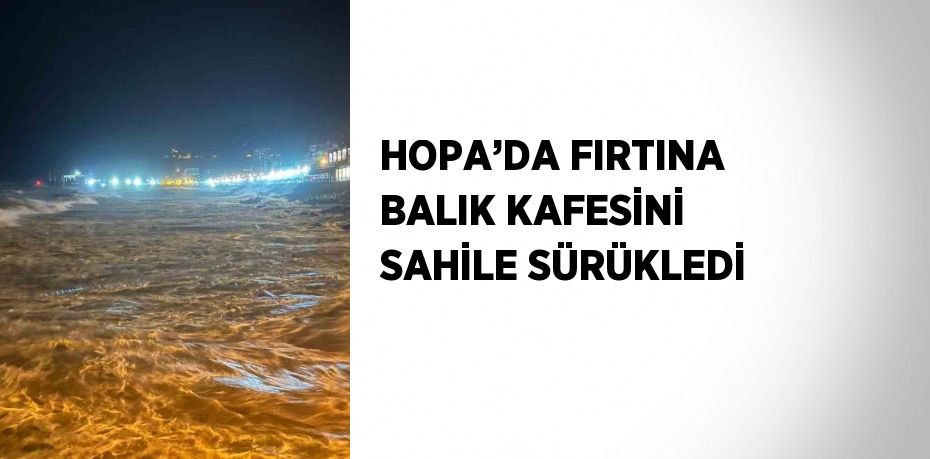 HOPA’DA FIRTINA BALIK KAFESİNİ SAHİLE SÜRÜKLEDİ