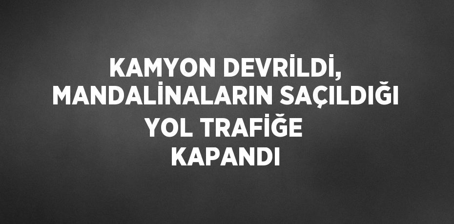 KAMYON DEVRİLDİ, MANDALİNALARIN SAÇILDIĞI YOL TRAFİĞE KAPANDI