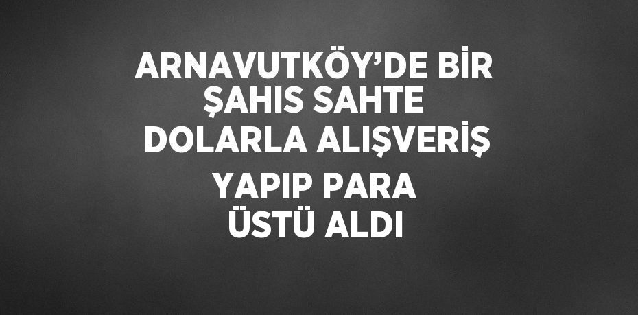 ARNAVUTKÖY’DE BİR ŞAHIS SAHTE DOLARLA ALIŞVERİŞ YAPIP PARA ÜSTÜ ALDI