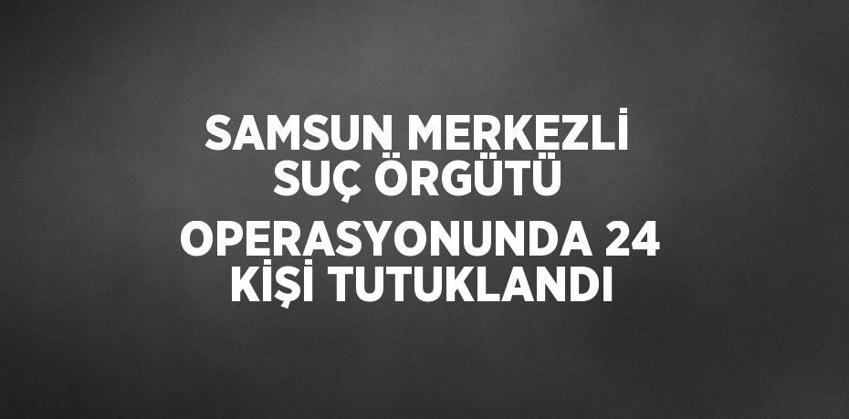 SAMSUN MERKEZLİ SUÇ ÖRGÜTÜ OPERASYONUNDA 24 KİŞİ TUTUKLANDI