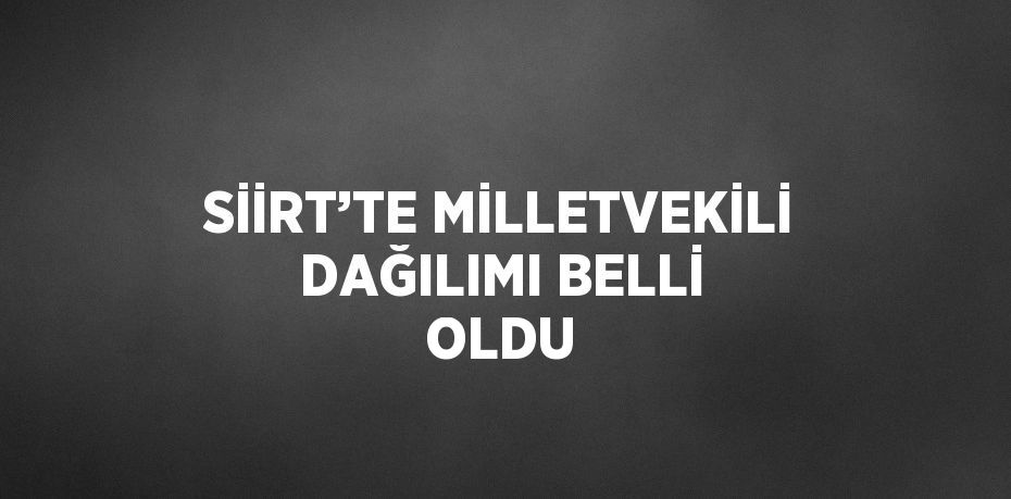 SİİRT’TE MİLLETVEKİLİ DAĞILIMI BELLİ OLDU