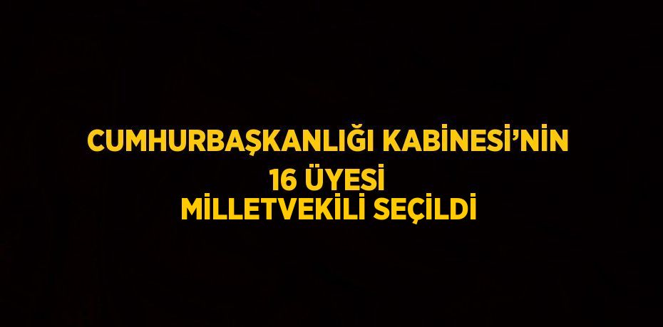 CUMHURBAŞKANLIĞI KABİNESİ’NİN 16 ÜYESİ MİLLETVEKİLİ SEÇİLDİ