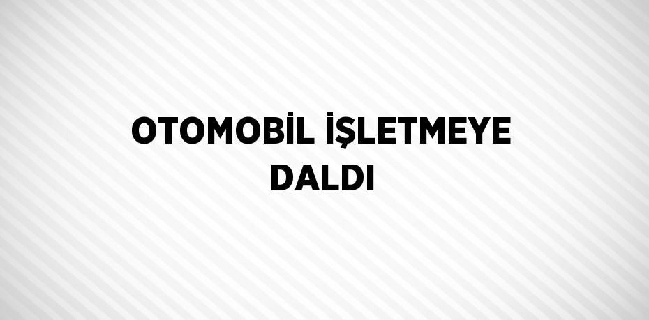 OTOMOBİL İŞLETMEYE DALDI