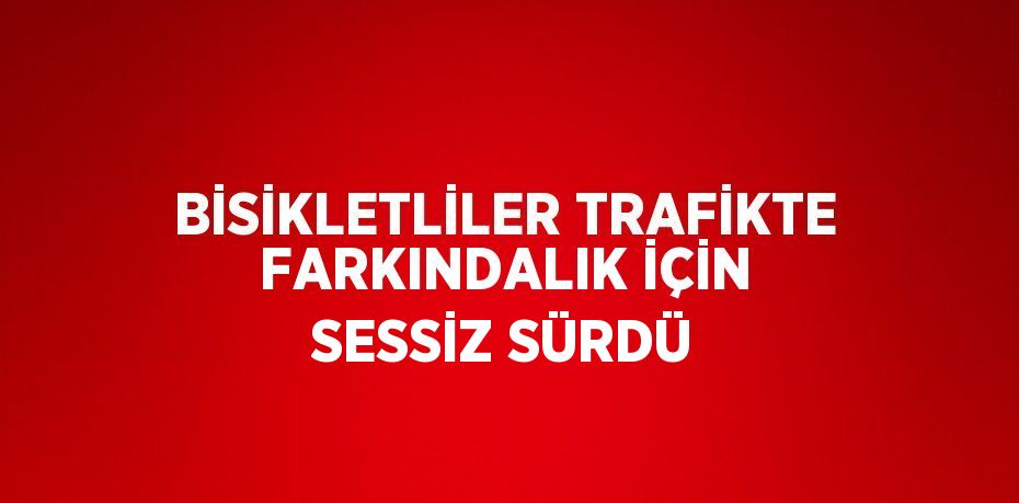 BİSİKLETLİLER TRAFİKTE FARKINDALIK İÇİN SESSİZ SÜRDÜ