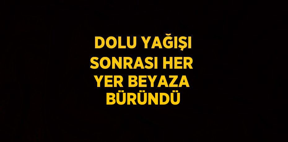 DOLU YAĞIŞI SONRASI HER YER BEYAZA BÜRÜNDÜ