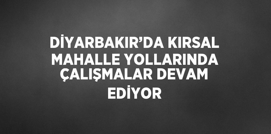 DİYARBAKIR’DA KIRSAL MAHALLE YOLLARINDA ÇALIŞMALAR DEVAM EDİYOR