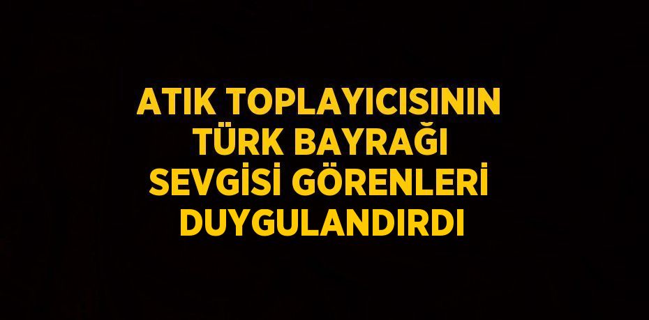 ATIK TOPLAYICISININ TÜRK BAYRAĞI SEVGİSİ GÖRENLERİ DUYGULANDIRDI