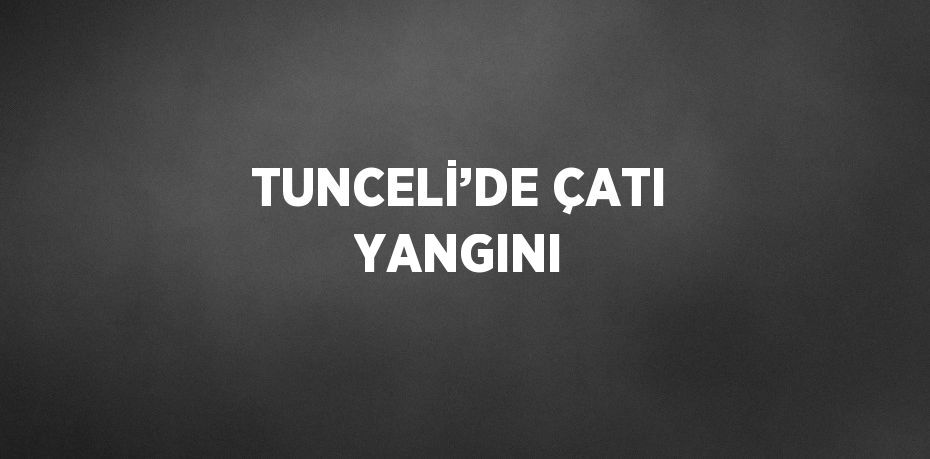 TUNCELİ’DE ÇATI YANGINI