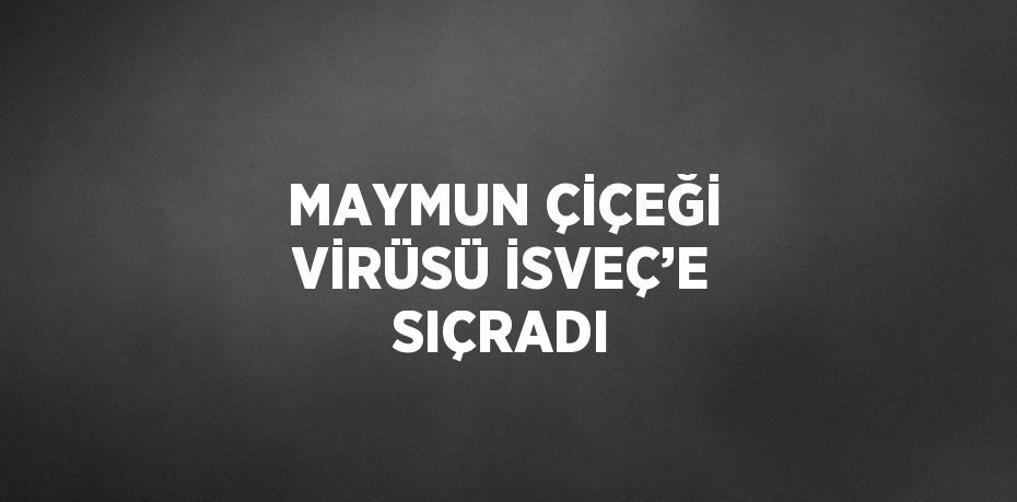 MAYMUN ÇİÇEĞİ VİRÜSÜ İSVEÇ’E SIÇRADI