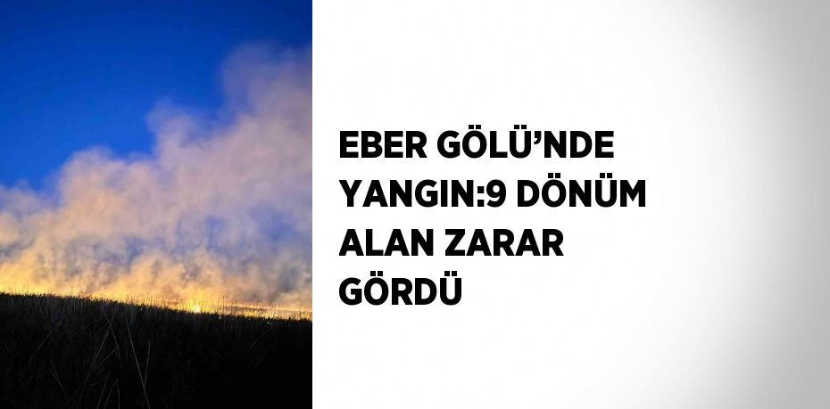 EBER GÖLÜ’NDE YANGIN:9 DÖNÜM ALAN ZARAR GÖRDÜ