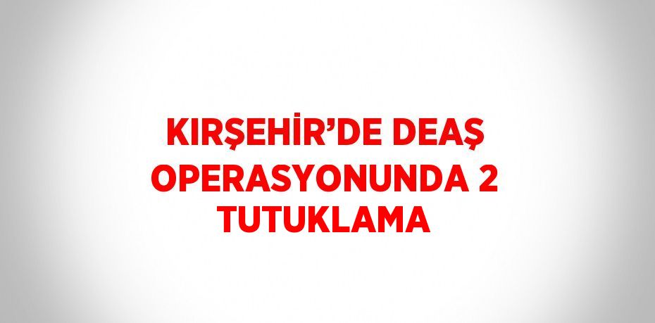 KIRŞEHİR’DE DEAŞ OPERASYONUNDA 2 TUTUKLAMA