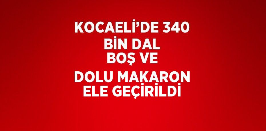 KOCAELİ’DE 340 BİN DAL BOŞ VE DOLU MAKARON ELE GEÇİRİLDİ