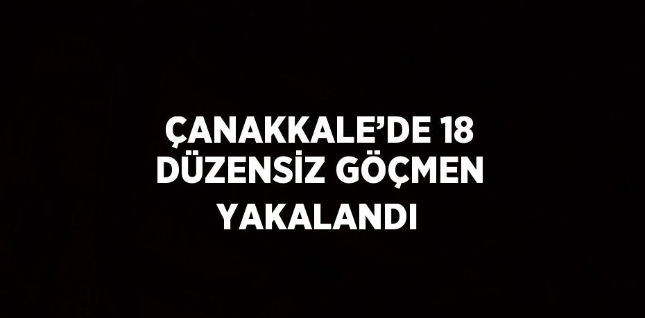 ÇANAKKALE’DE 18 DÜZENSİZ GÖÇMEN YAKALANDI