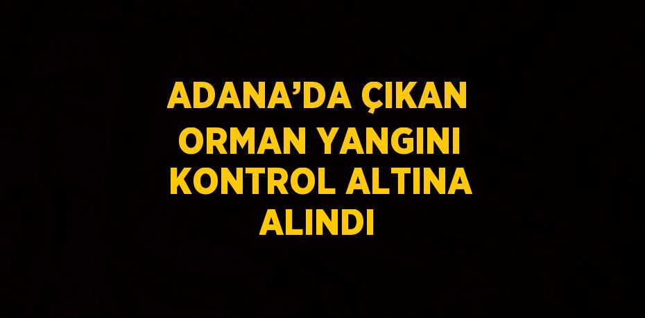 ADANA’DA ÇIKAN ORMAN YANGINI KONTROL ALTINA ALINDI