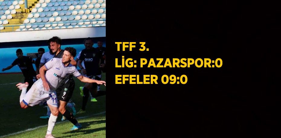 TFF 3. LİG: PAZARSPOR:0 EFELER 09:0