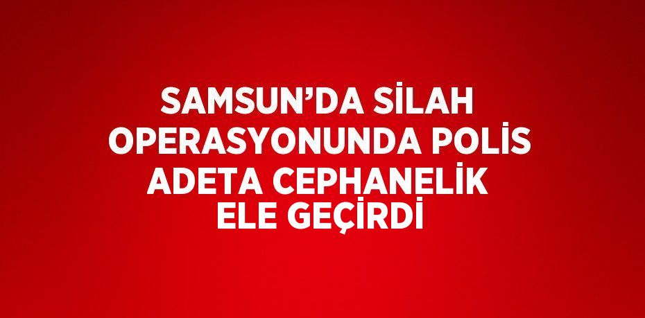 SAMSUN’DA SİLAH OPERASYONUNDA POLİS ADETA CEPHANELİK ELE GEÇİRDİ