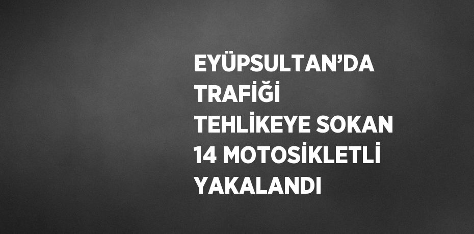 EYÜPSULTAN’DA TRAFİĞİ TEHLİKEYE SOKAN 14 MOTOSİKLETLİ YAKALANDI