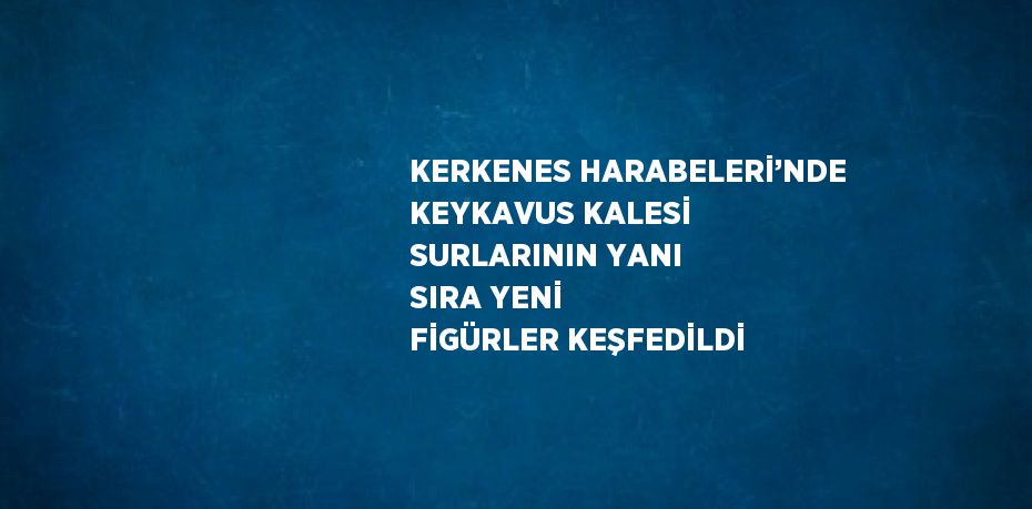 KERKENES HARABELERİ’NDE KEYKAVUS KALESİ SURLARININ YANI SIRA YENİ FİGÜRLER KEŞFEDİLDİ