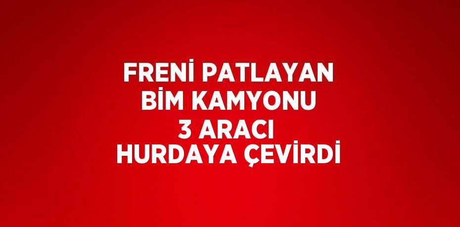 FRENİ PATLAYAN BİM KAMYONU 3 ARACI HURDAYA ÇEVİRDİ