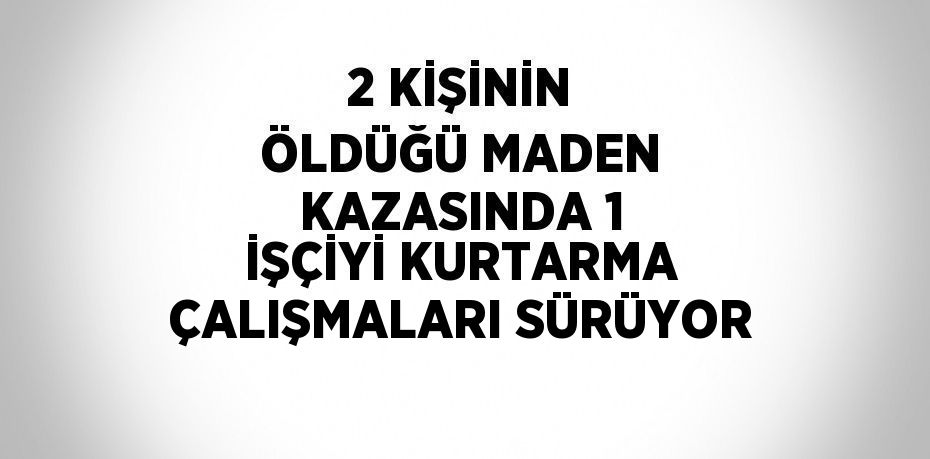 2 KİŞİNİN ÖLDÜĞÜ MADEN KAZASINDA 1 İŞÇİYİ KURTARMA ÇALIŞMALARI SÜRÜYOR