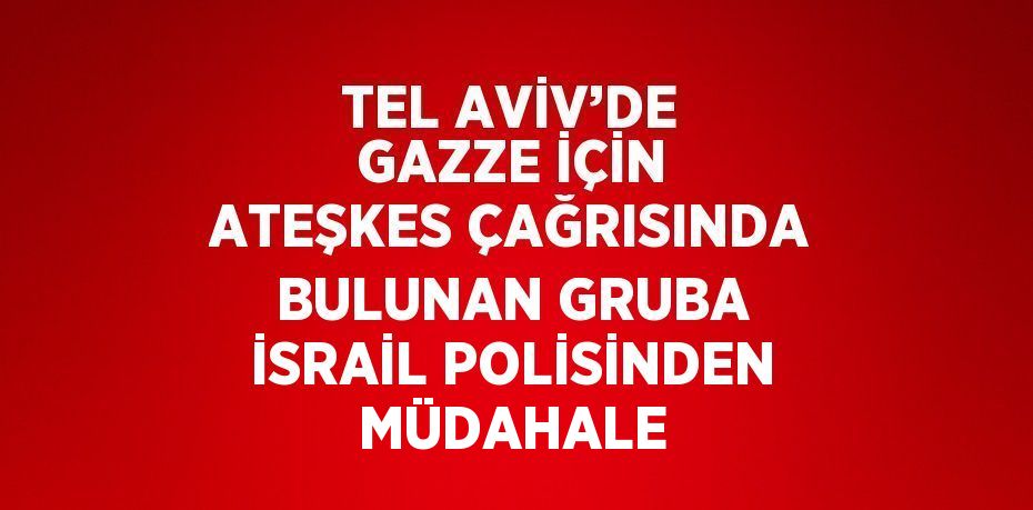 TEL AVİV’DE GAZZE İÇİN ATEŞKES ÇAĞRISINDA BULUNAN GRUBA İSRAİL POLİSİNDEN MÜDAHALE