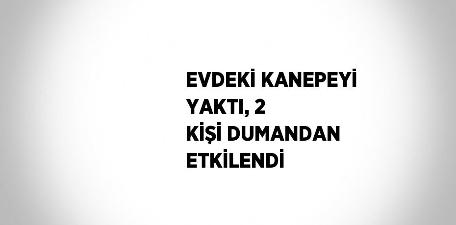 EVDEKİ KANEPEYİ YAKTI, 2 KİŞİ DUMANDAN ETKİLENDİ