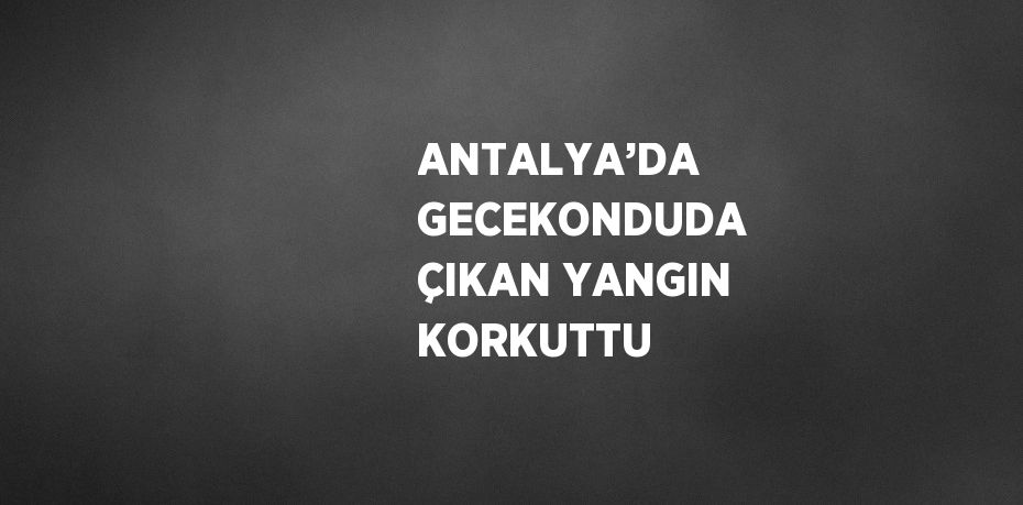 ANTALYA’DA GECEKONDUDA ÇIKAN YANGIN KORKUTTU