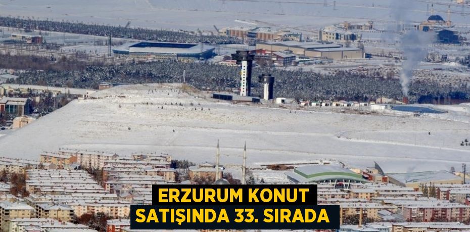 ERZURUM KONUT SATIŞINDA 33. SIRADA