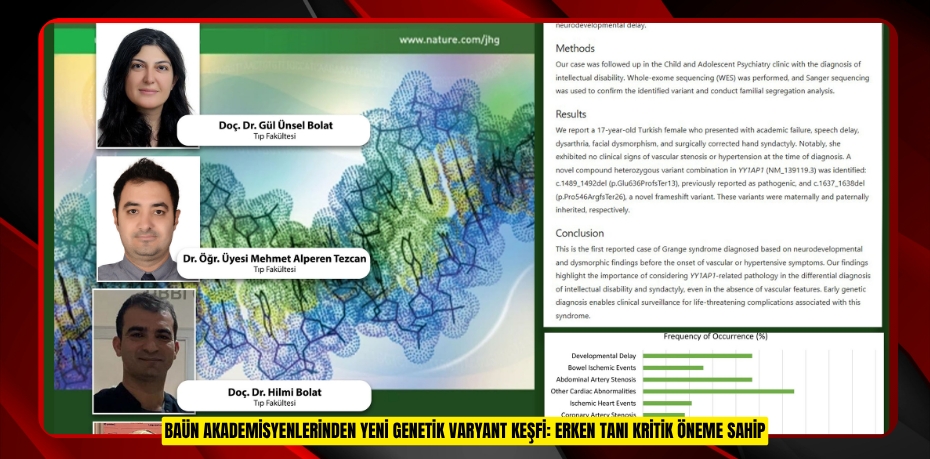 BAÜN AKADEMİSYENLERİNDEN YENİ GENETİK VARYANT KEŞFİ: ERKEN TANI KRİTİK ÖNEME SAHİP