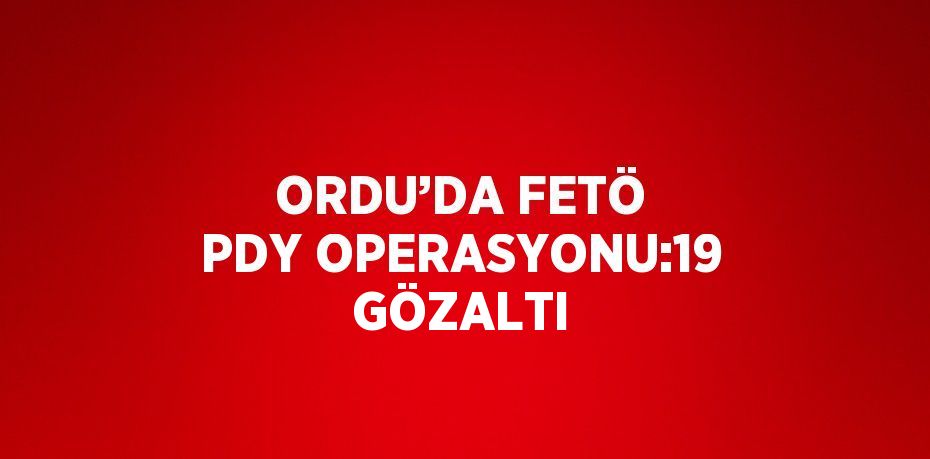 ORDU’DA FETÖ PDY OPERASYONU:19 GÖZALTI