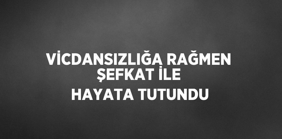 VİCDANSIZLIĞA RAĞMEN ŞEFKAT İLE HAYATA TUTUNDU